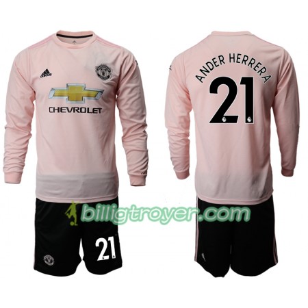 Billige Fotballdrakter Manchester United ANDER HERRERA 21 Barn Bortedraktsett 2018/19 Langermet